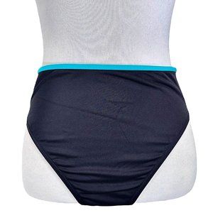Victoria's Secret Black Teal High Rise Bikini Bottoms Swimwear Medium